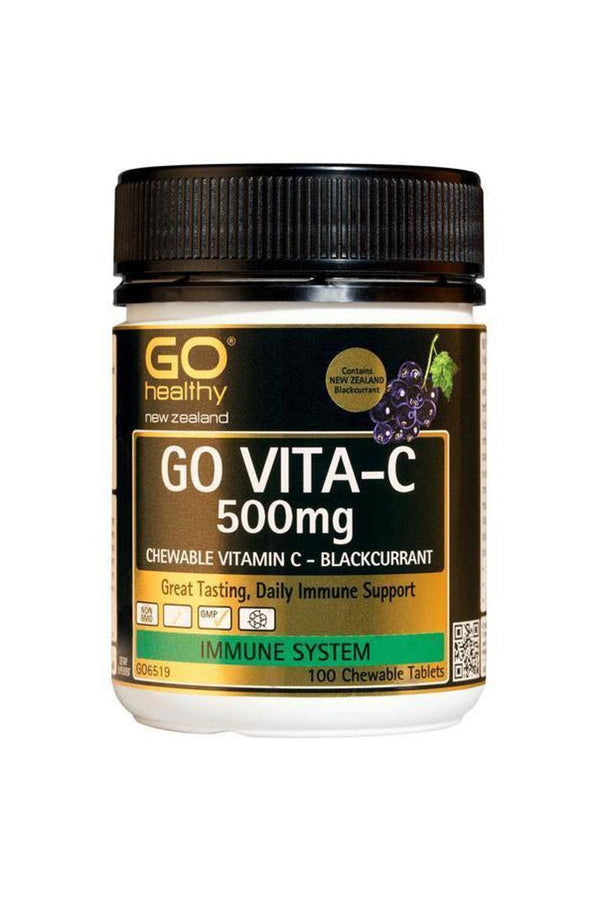 GO Vita-C 500mg B/Currant 100 Chew