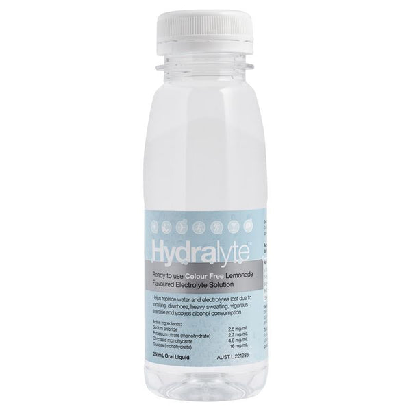 Hydralyte Liquid Colour Free Lemonade Flavoured  Solution 250ml