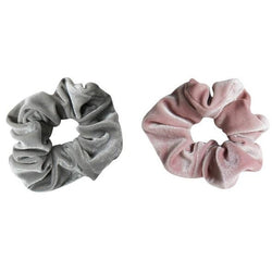 MAE 40-2236 Elast Scrunchie Pink & Gery 2pk