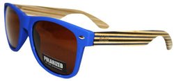 MOANA ROAD Sunnies - Blue Stripe Arms Brown Lens