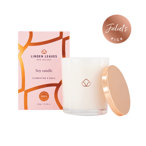 Linden Leaves Clementine & Basil Soy Candle 300g