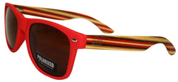 50/50 Sunnies - Red Stripe Arms Brown Lens