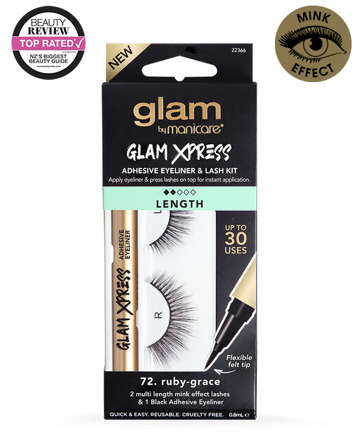 M'CARE Glam Xpress Adhesive Eye Liner & Lash Kit - Ruby-Grace #72