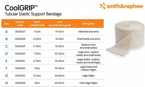 Smith & Nephew COOLGRIP Tubular Support 10cmx1m (Size F)
