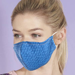 ECO CHIC Face Mask Blue Cubes Reusable