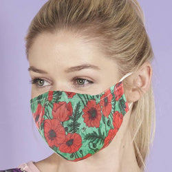 ECO CHIC Face Mask Poppies Reusable