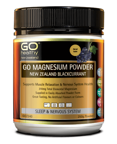 GO Magnesium Pwd NZ Blackcurrant 250g