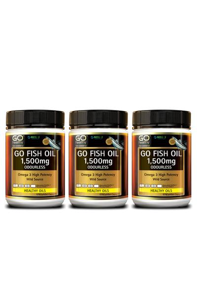 GO Fish Oil 1500mg 3x 175 Caps