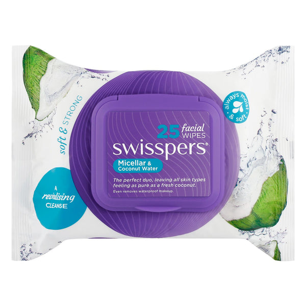 SWISSPERS Facial Wipes Micellar & Coconut Water 25