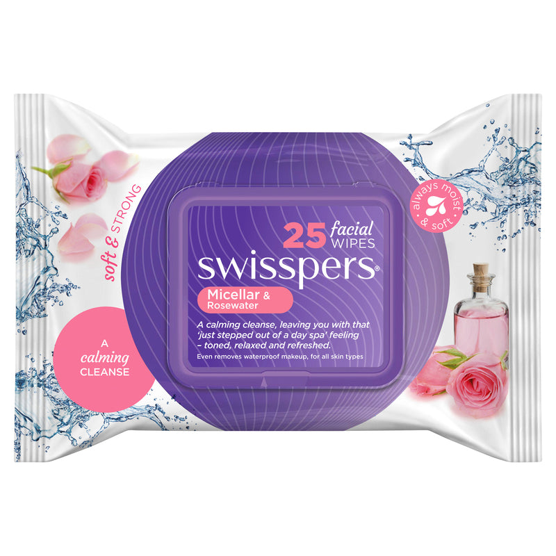 SWISSPERS Facial Wipes Micellar & Rose Water 25