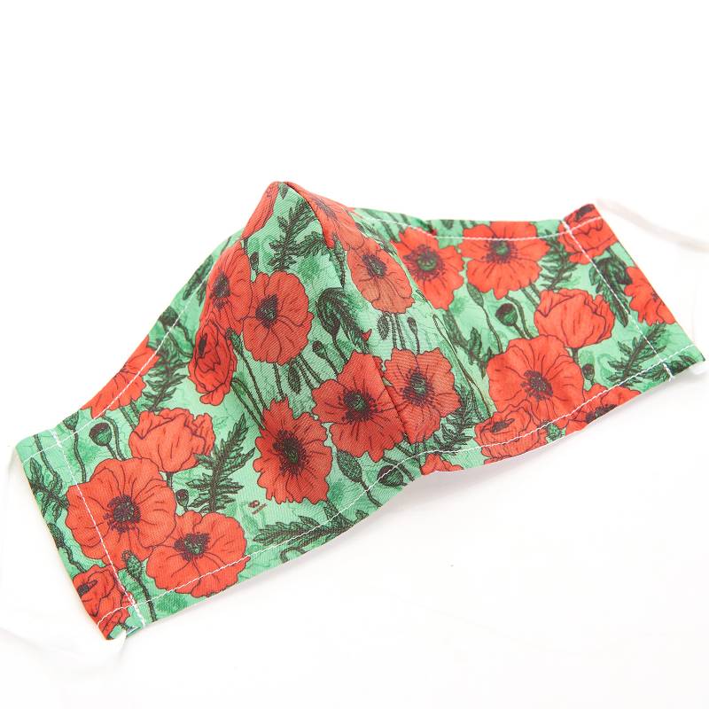 ECO CHIC Face Mask Poppies Reusable